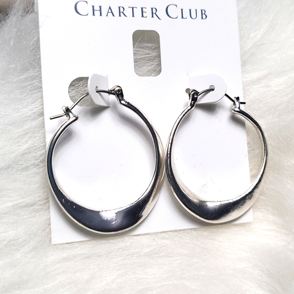 Charter Club Silver Hoops